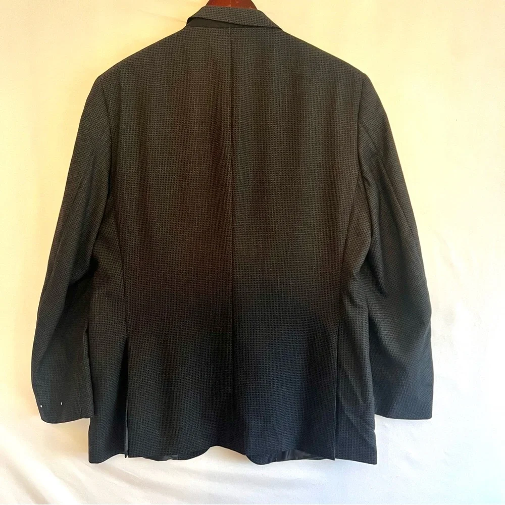 NWOT Peter Millar 100% Wool Blazer Sport Coat Black Micro Check 2-Button 44R